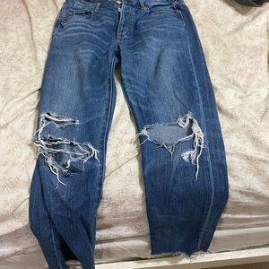 american eagle wide rip jeans